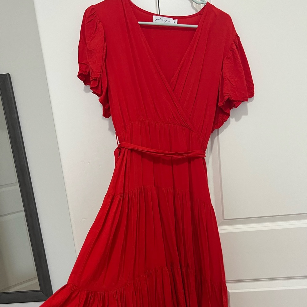 Petal and Pup Red midi dress
